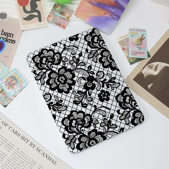Black lace floral Graphic Aesthetic