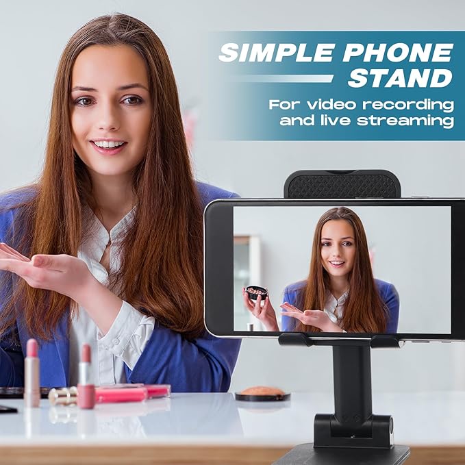 12 Pcs Cell Phone Stand for Desk Phone Holder Stand Foldable Angle Height Adjustable Portable Holder Tablet for Office Travel Photography (Black)