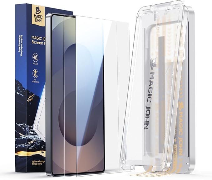 MAGIC JOHN 2 Pack for Samsung Galaxy S25 Ultra Screen Protector with Shatterproof Tempered Film Auto Dust-Elimination Bubble Free &amp HD Clear Easy Installation for Samsung Galaxy S25 Ultra