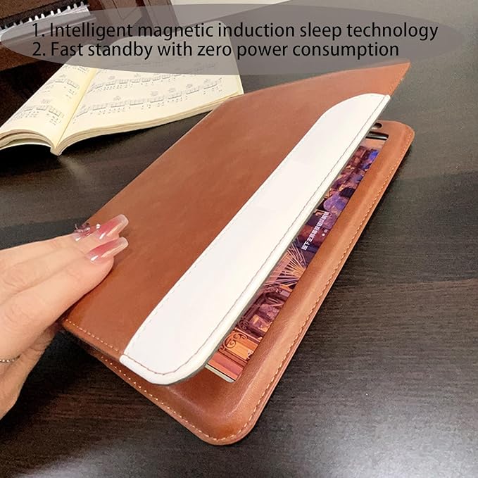 Designer Compatible with iPad(A16)11th Generation Case 11 Inch 2025iPad 10th Generation Case 10.9 Inch 2022Slim Stand PU Leatherwith Pencil Holder and Soft TPU BackAuto Sleep/Wake-Dark brown