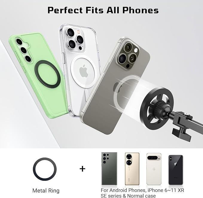 Floor Magnetic Phone Holder for Bed Laying Down Adjustable Bedside Phone Stand for iPhone Magsafe Headboard Cell Phone Mount for Reading