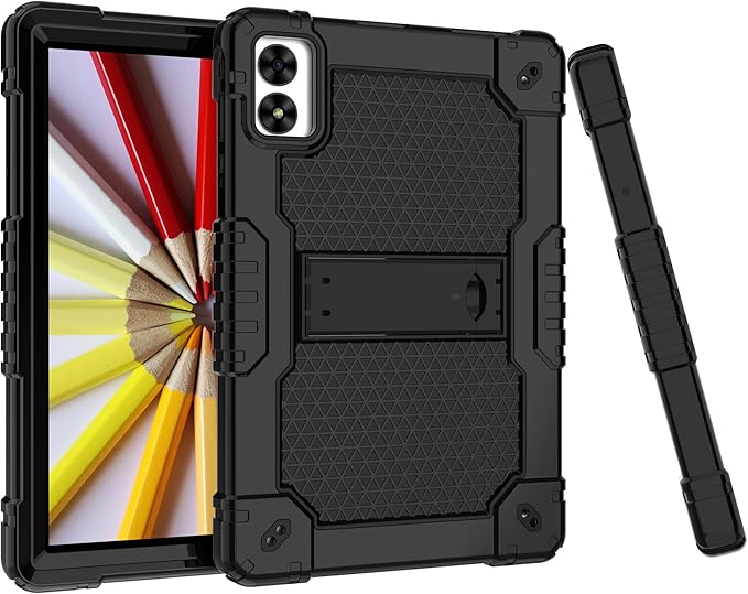Case for Vortex ZTAB10/T10M PRO 10.1 inch Tablet Hybrid Shockproof Case Built in Kickstand with Screen Protector for Vortex ZTAB 10/T10M PRO 10.1 inch Tablet (Black/Black/1 PC)