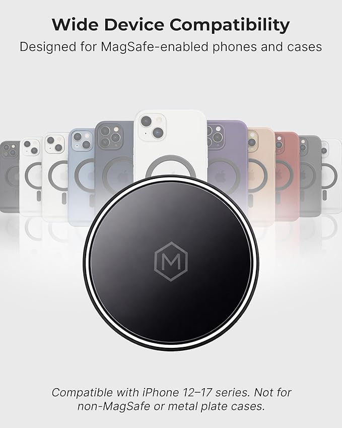 Mag Switch Qi2 Mag Safe Wireless Telescopic Suction Cup Mount 15W Fast Charger with a Built in on/Off Switch for Smarter Charging Strong N52 Magnets Compatible with iPhone 12-17