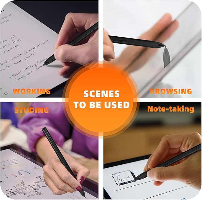 Remarkable 2 Pen EMR Stylus Compatible with Samsung Galaxy Tab S/Boox Note Air 3 / Wacom Drawing Tablet/Kindle Scribe Premium Pen with 3 Extra Tips - EMR Pen with Eraser Black