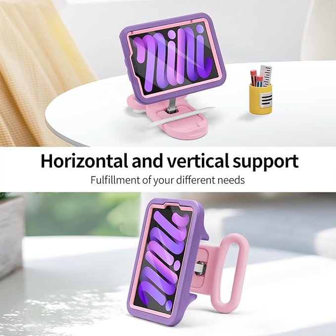 Kids Case for iPad mini 7 (A17 Pro) 2024 /iPad Mini6 2021Cute Shockproof EVA Case with Handle &amp Stand Child-Friendly Drop-Proof case for iPad mini 7th/6th Gen 8.3inch (for iPad mini 7/ Mini 6 8.