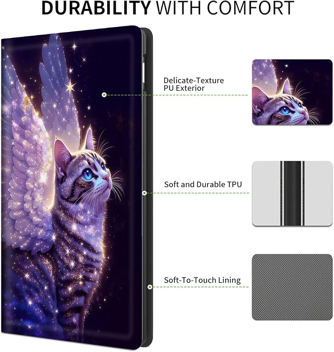 Galaxy Angel Cat Glitter Art