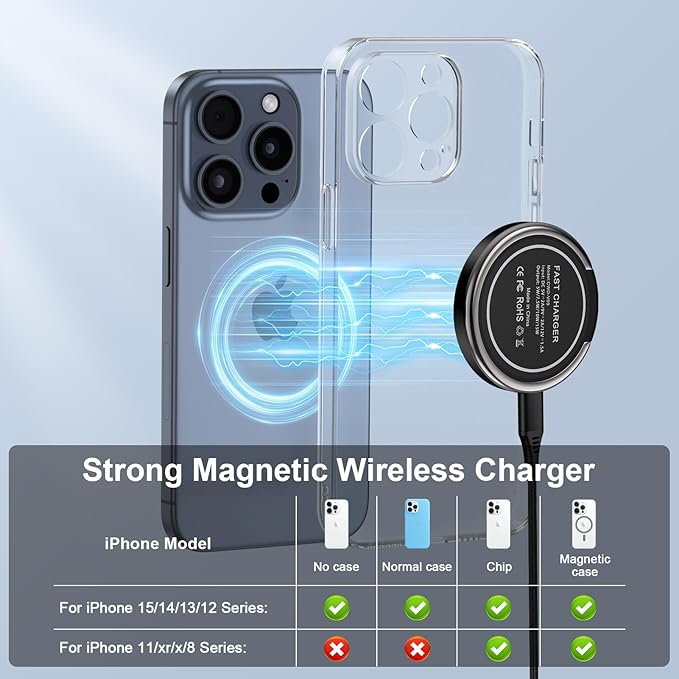 15W Wireless Charger Magnetic Charging Pad