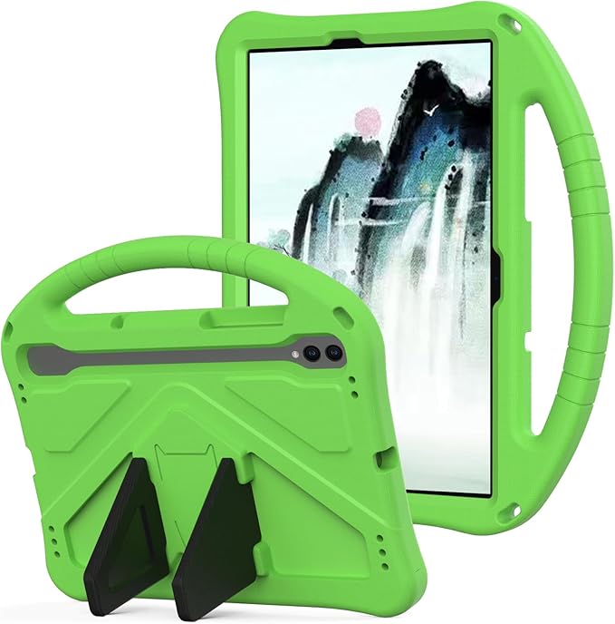 Case for Samsung Galaxy Tab S10 Lite/S10 FE/S9 FE (10.9'') Kids EVA Protective Cover with Stand Handle Green