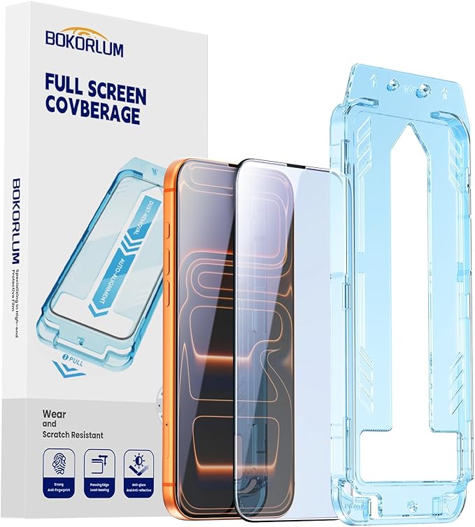Screen Protector for iPhone 17 Pro MaxTempered GlassMatteMilitary Grade Shatterproof9H+ HardnessFull CoverageAuto Dust RemovalNo BubblesultrathinEasy Installation(2 Pack) (HD 17Pro Max)
