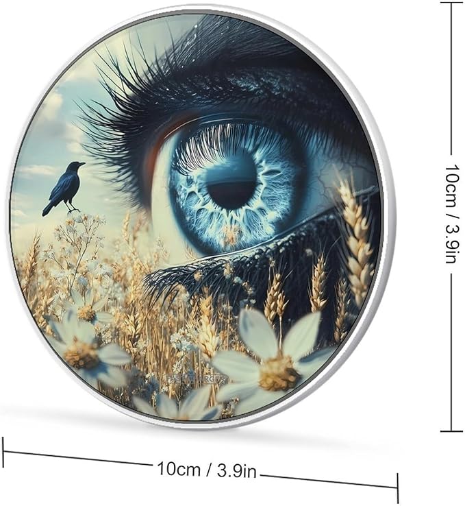 Blue Eyes Crow Wireless Charger Anti-Slip Wireless Charging Pad Slim Charger Mat for Men Women