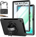 Case for Galaxy Tab A11 Plus 11 Inch: TPU Samsung Tablet A11+ Cover 2025 with 360° Rotating Stand- Screen Protector -Hand Strap - Shoulder Strap - Pencil Holder - Black