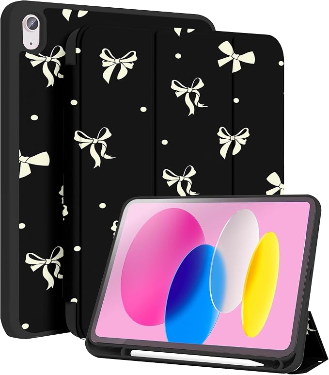 Beige Large Bow - Black
