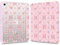 Cute Case for iPad Air 13 (M3) 2025/ (M2) 2024 Pink Coquette Ballet Bow Clear Hard Back Hybrid Casewith Pencil Holder Trifold Stand Slim Tablet Cover for Girls Women