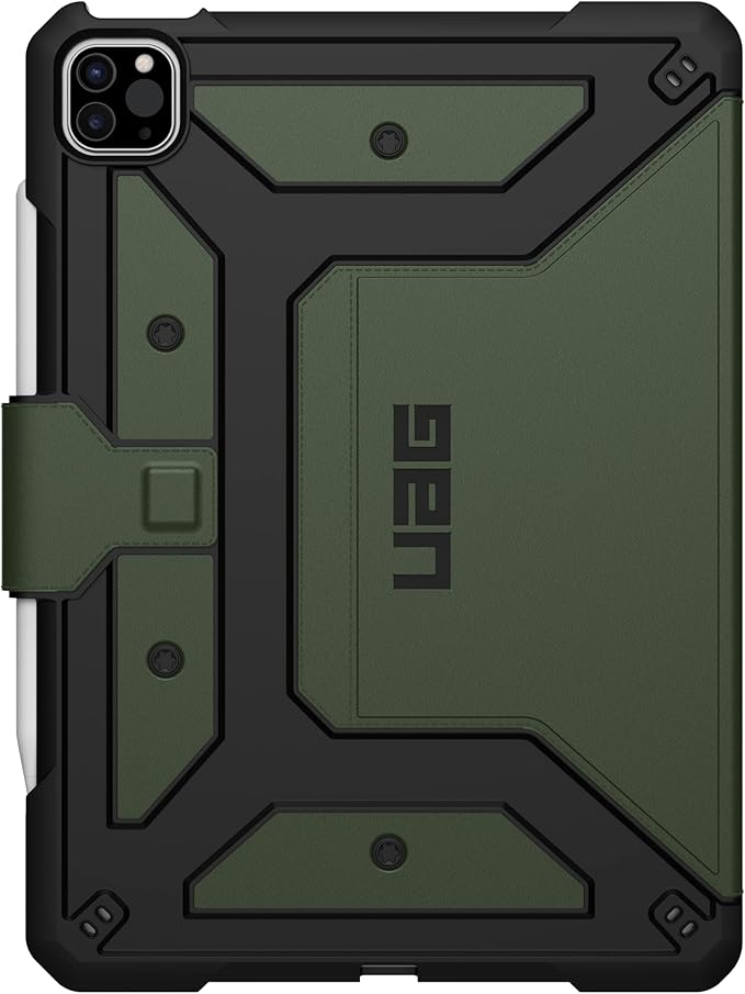 URBAN ARMOR GEAR UAG Designed for iPad Air 10.9 inch Case iPad 5th Generation 2022 Case Green Olive Rugged Smooth Exterior Multi-Angle Viewing Folio w/Pencil Holder Metropolis SE Protective Cover