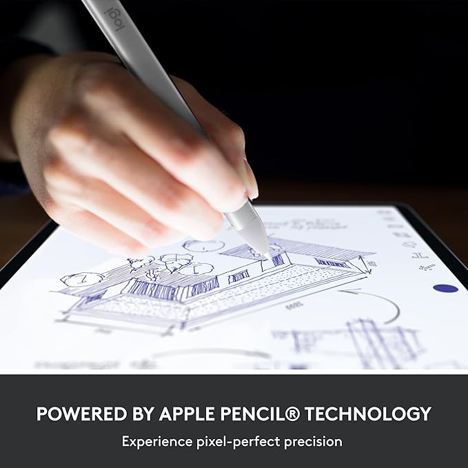 Logitech Crayon Digital Pencil for iPad (USB C Port Compatibility Only) Featuring Apple Pencil Technology No Lag Pixel-Precision and Dynamic Smart Tip with Fast USB C Charge - Silver