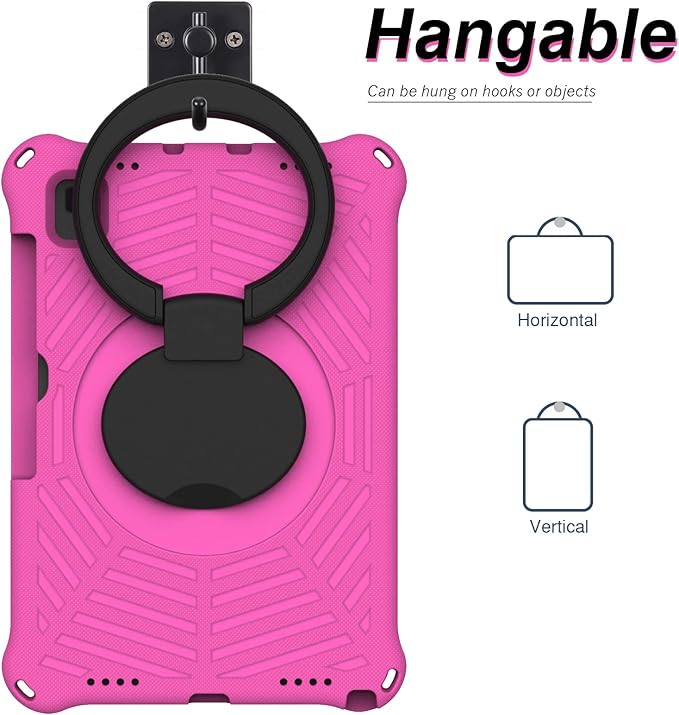 for Samsung Galaxy Tab S5e 10.5 (2019) SM-T720/T725 Tablet Case for Kids - EVA Lightweight Shockproof 360° Rotating Handle Stand Rugged Cover W Shoulder StrapRose Red