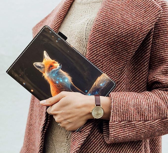 Case for Amazon Kindle Fire 7 Tablet (7 9th/7th Generation 2019/2017 Release) Slim PU Leather Cover with Card Slot &amp Auto Wake/Sleep Fox