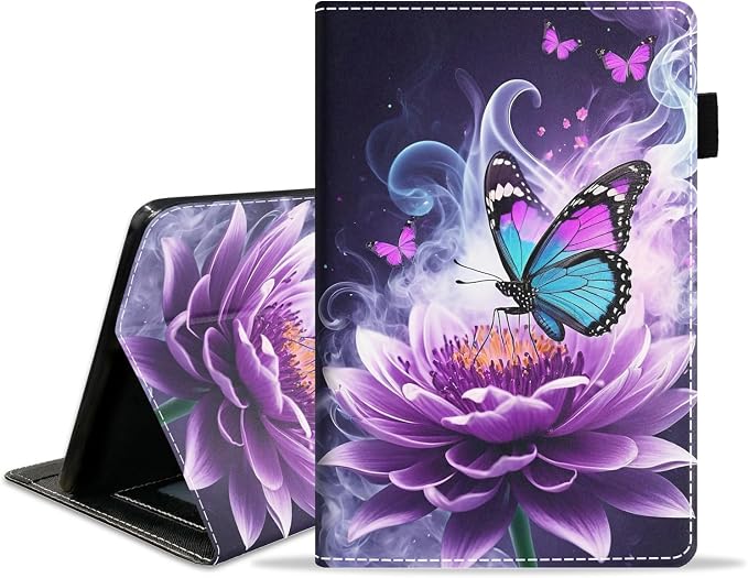 Purple Flowers and Butterfly