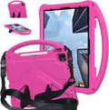 Case for iPad Air 13 inch (M2/M3) 2024/2025 for iPad Pro 13 inch (M4) 2024/12.9 inch (M2) 2022 EVA Shockproof Cover with Strap Handle Stand Pink