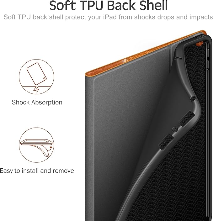 KingBlanc Case for iPad Air (3rd Generation) 10.5 2019 / iPad Pro 10.5 inch 2017 Case with Apple Pencil Holder Vegan Leather Smart Cover Auto Sleep/Wake Multi-Angle Folding Brown
