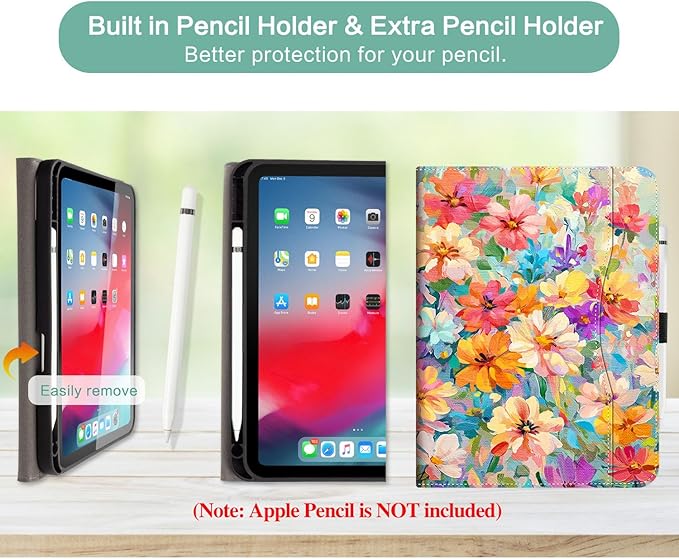 Vimorco Case for iPad (A16) 11th Generation 11 inch (2025)for iPad 10th Gen 10.9 inch (2022)Pencil Holder&ampHand Strap&ampPocketMultiple Stand Protector Folio CoverAuto Wake/SleepOil Painting