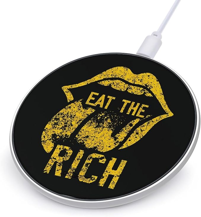 Eat The Rich Fast Portable Charger 10W Funny Graphic Phone Charging Pad with USB Cable