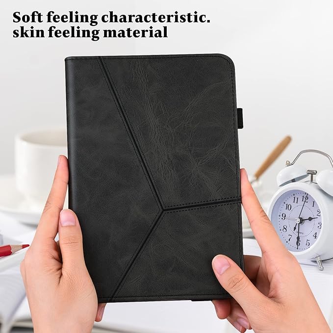 Case for Amazon Kindle Fire Max 11 Case (13th Generation 2023 Release) 11PU Leather Folio Stand Stylish Solid Color Stripe Stand Cover for Fire 11 Tablet - Black