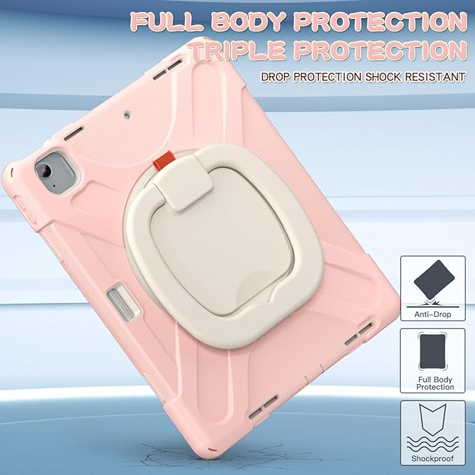 SCSVPN Case for iPad Air 13 inch M4/ M3/ M2 (2026/2025/2024) &amp iPad Pro 12.9 Case 6th/5th/4th/3rd Gen 2022 2021 2020 2018 Protective Cover w/Pencil Holder Rotate Stand/Handle Shoulder Strap Pi