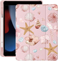 Cute Sea Shell Starfish for iPad (A16) 11th Generation Case 11 Inch 2025 for iPad 10th Generation Case 10.9 Inch 2022 with Pencil Holder Auto Sleep/Wake Pink Leather Soft TPU Back Cover