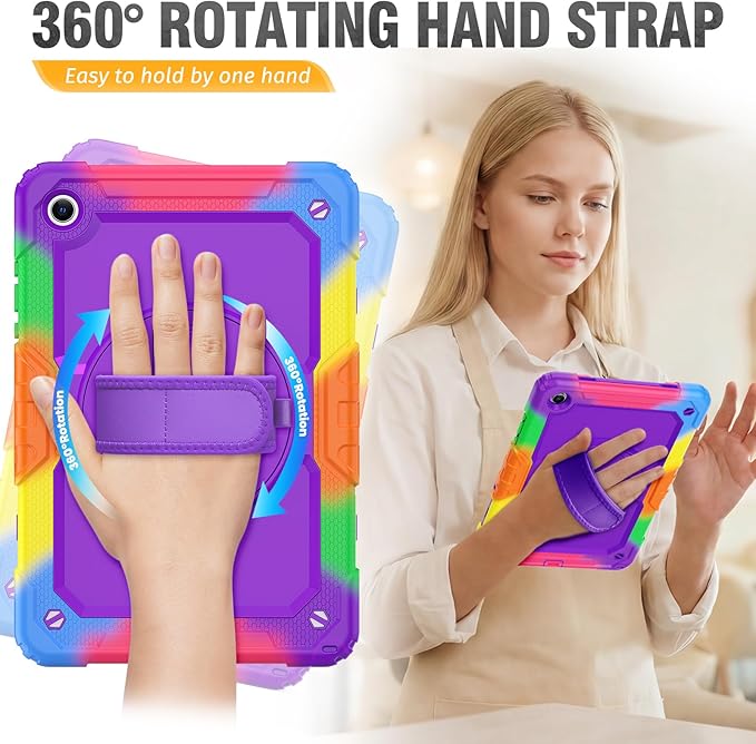 HXCASEAC Case for Samsung Galaxy Tab A11+ Plus 11 Inch Protective with Screen Protector/Hand Strap/Pen Holder Sturdy Shockproof for Samsung A11 Plus Tablet Case 5G SM-X230 SM-X236 SM-X238U - Purple
