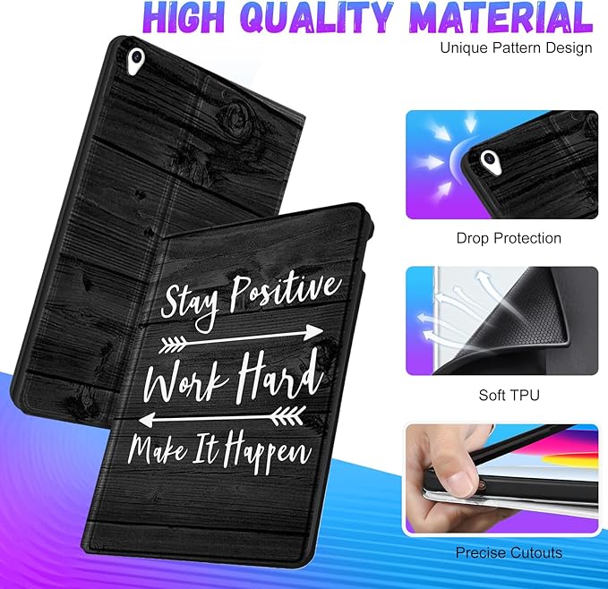for iPad Air 3rd Generation Case for Apple iPad Pro 10.5 Inch Case Cute Kids Women Teen Girls Men Quote Cool Design Unique Black Folio Cover for iPad Air 3 Gen 2019 Pro 10.5 Cases