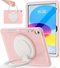 BATYUE Shockproof Case for iPad 10th Gen 10.9 2022 / 11th Gen (A16) 11 2025 | 360° Multi-Angle Stand (Portrait &amp Landscape) &amp Grip Built-in Screen Protector Pencil Holder Pink