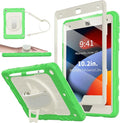 Case for iPad 9th/8th/7th Generation-Built-in Screen Protectorwith Pencil Holder&amp360°Rotating Hand StrapShoulder StrapCase for iPad 10.2 inch 2021-2019(Green/Beige)