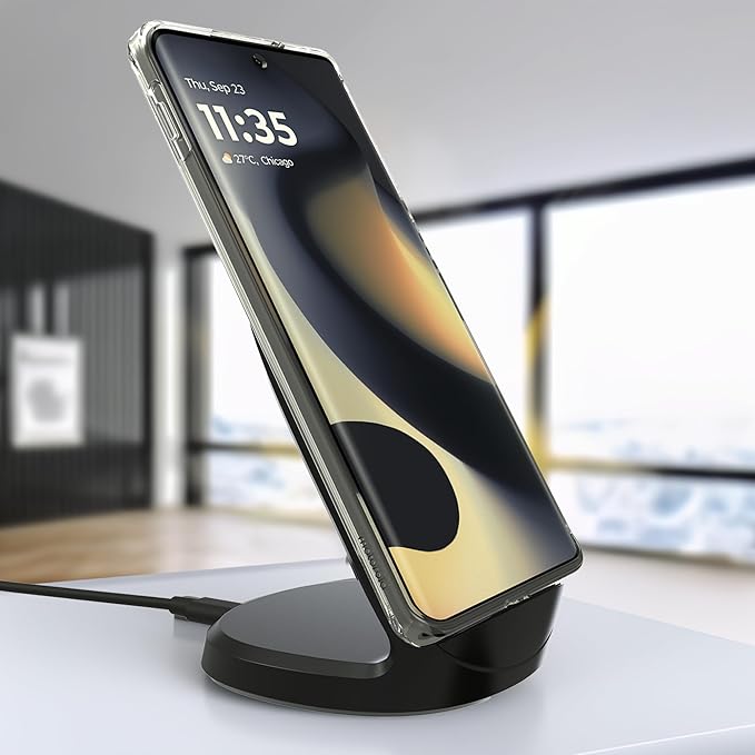 Motorola TurboPower 15W Wireless Stand + 33W Charger + Cable - Charging for Moto G Power 2024/2025 G Stylus 2024/2025 Edge 2023/2024/2025 Razr/Razr Plus 2023/2024/2025 Razr Ultra
