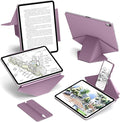 JKSML Dynamic Folio Case for iPad Air M4/M3/M2 11 &amp Air 4th/5th Gen 10.9 Detachable Pencil Holder 20+ Multi-Angle Origami Cover Slim &amp Ergonomic &amp Powerful Magnetic - Berry Purple