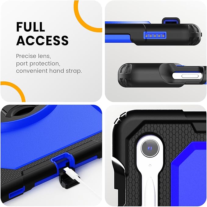 Timecity Case for Samsung Galaxy Tab S10 FE+/ S10 FE Plus 5G 2025 Protective 13.1 inch Tablet Shockproof Heavy Duty Cover with S Pen Holder Kickstand Screen Protector Hand &amp Shoulder Strap Bl