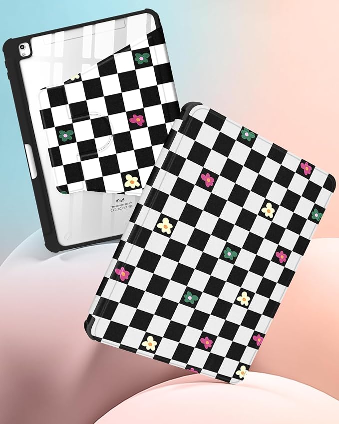 3-for iPad 789-Plaid Flower