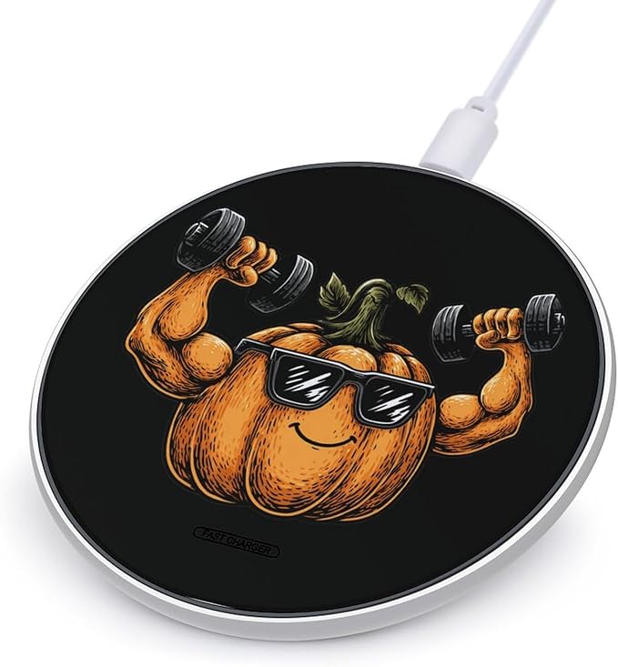 Power Pumpkin Weightlifting Phone Charger Magnetic Charging Pad Anti-Slip with USB Cable