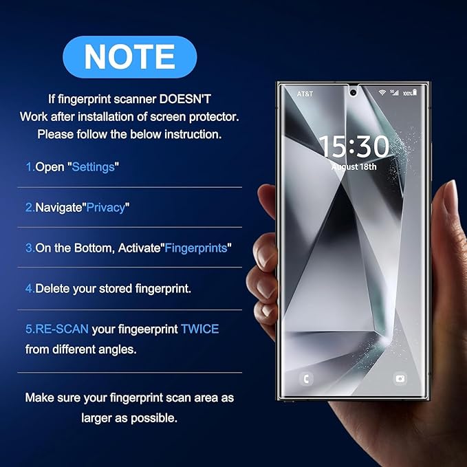X-it for Samsung Galaxy S23 Ultra/S22 Ultra Screen Protector Privacy [Auto Alignment/Dust Removal]Bubble-Free[100% Ultrasonic Fingerprint ID] Easy Installation Full Coverage Anti-Spy [Non-Glass] 2 P
