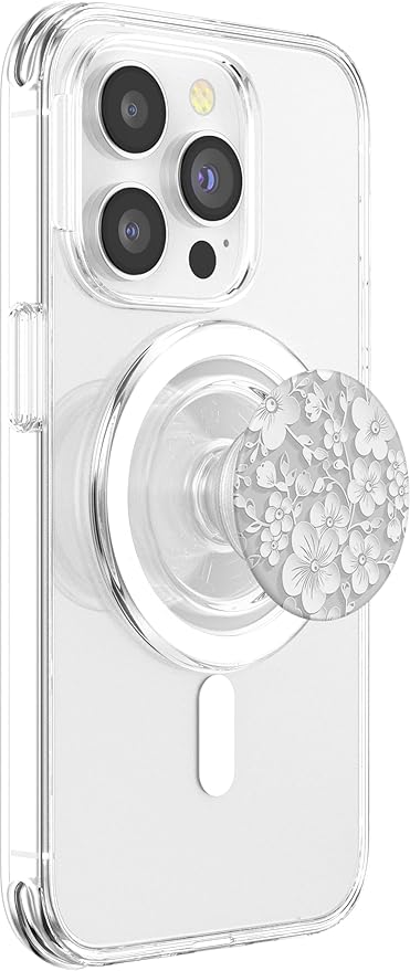 Cute Floral Pattern White Flower PopSockets PopGrip for MagSafe