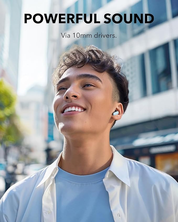Soundcore P30i by Anker Noise Cancelling Earbuds Strong and Smart Noise Cancelling Powerful Bass 45H Playtime 2-in-1 Case and Phone Stand IP54 Wireless Earbuds Bluetooth 5.4 (Blue)