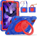 SCSVPN Kids Case for iPad Air 5th/4th Generation 10.9-inch 2022/2020 &amp iPad Pro 11'' 4th/3rd/2nd/1st Gen 2022 2021 2020 2018 Protection Case with Pen Holder Stand Handle Shoulder Strap Red Blu