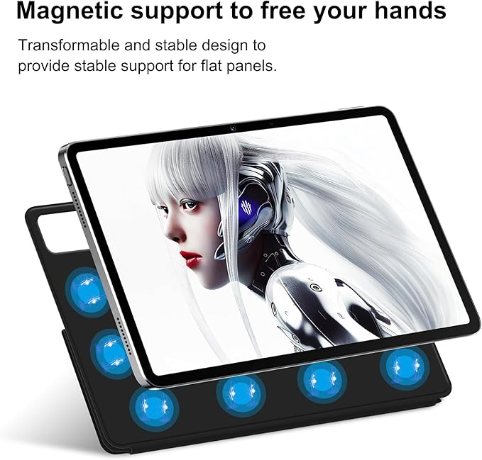 for Red Magic Nova Tablet Casehigh qualit Magnetism Shell LightweightTri-fold TransformableScratch Resistant Black case for Red Magic Nova 10.9 inch
