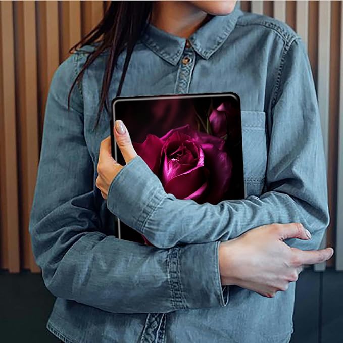 Pink Rose Pattern Case for Samsung Galaxy Tab S6 Lite 10.4 inch 2024/2022 (SM-P613/P619)/2020 (SM-P610/P615)BFDHGQZC 360 Degree Rotating Stand Protective Cover with Auto Sleep/Wake