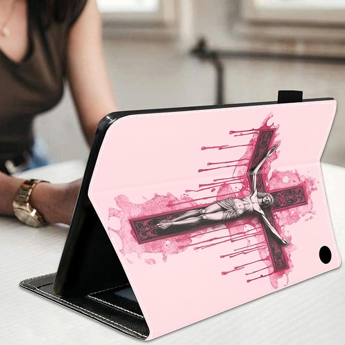 Case for All-New Amazon Fire Max 11 Tablet (11 Inch 13th Generation 2023 Release) Slim Folding Stand Folio Cover with Card Slot &amp Auto Wake/Sleep - Jesus Cross