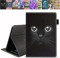 Case for All-New Kindle Fire HD 10/Fire HD 10 Plus Tablet (11th Generation 2021 Release) Premium PU Leather Cover with Card Slot &amp Pencil Holder Cute Black Cat Face