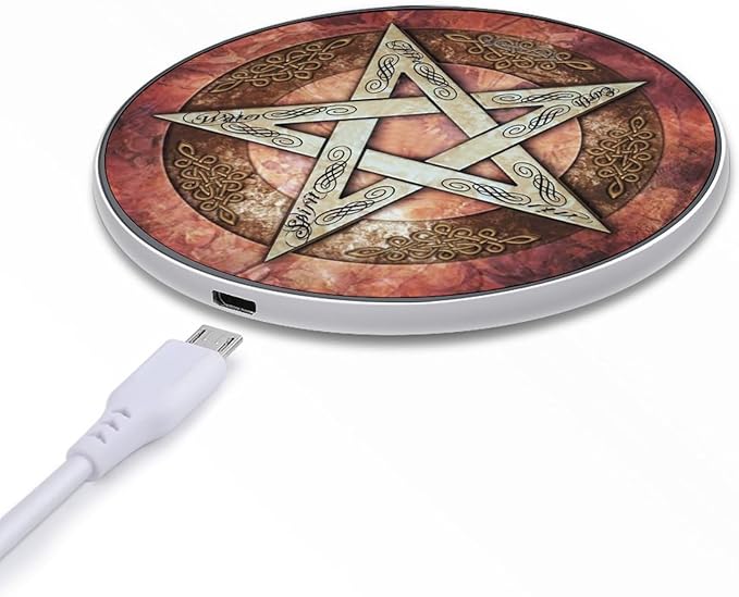 Magic Witch Pentagram Baphomet Wireless Charger Pad Portable Wireless Charging Station Compatible with All Smartphone