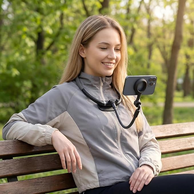 Cell Phone StandMagnetic Neck Phone Holder Flexible Gooseneck 360° Rotation Adjustable Phone Holder Universal Multi-Functional Phone Standfor Cooking/Indoor