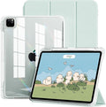 Case for iPad Air 13 Inch M3/M2 (2025/2024)iPad Pro 12.9 inch 2022/2021/2020 (6th/5th/4th Gen) | 2-in-1 Removable Clear Back Cover | Wireless Pencil Charging | Auto Sleep/WakeLight Green