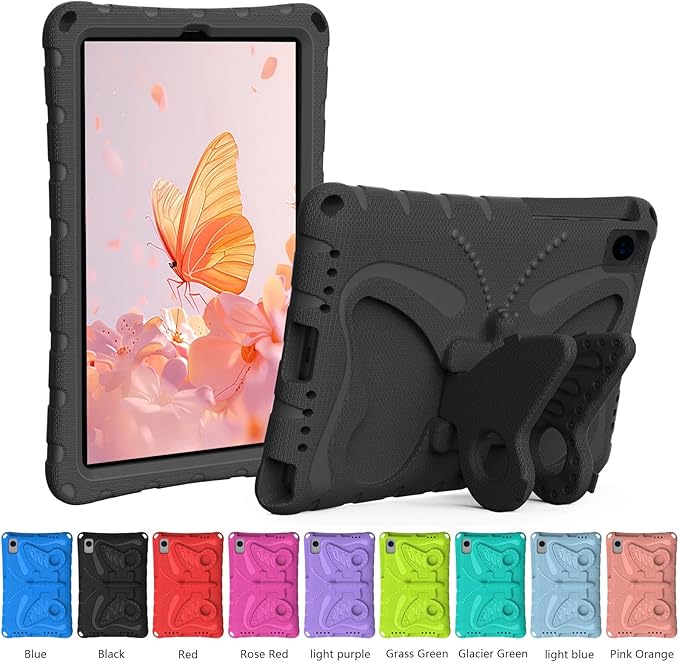 YEMENGHUA Heavy Duty Protection Compatible with Samsung Galaxy Tab S5e 10.5 (2019) SM-T720Lightweight EVA Kid Friendly Shockproof Protective CaseShoulder Strap Case Butterfly Kids Case(Black)